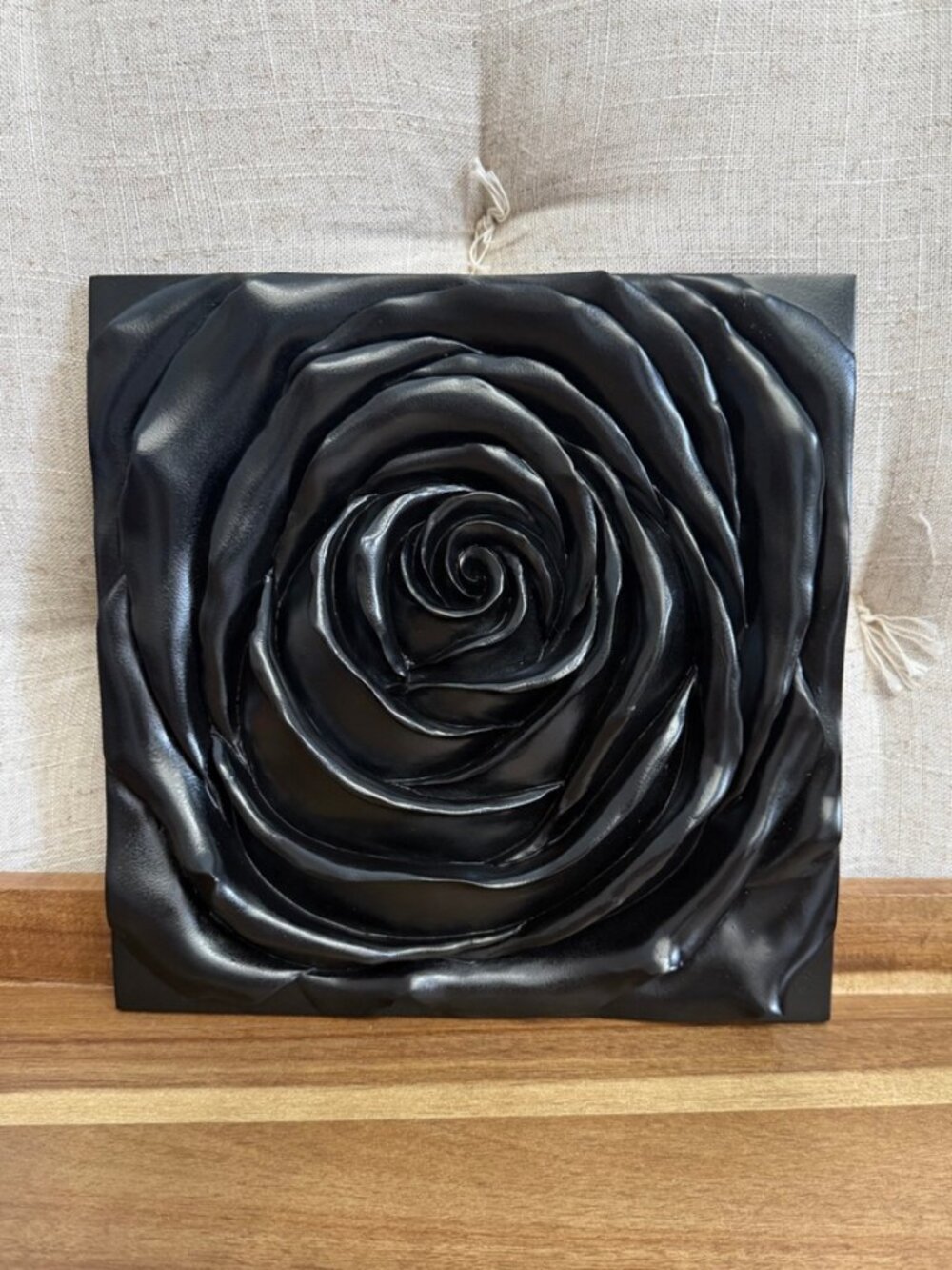 3D Black Bloming Rose Wall Decor